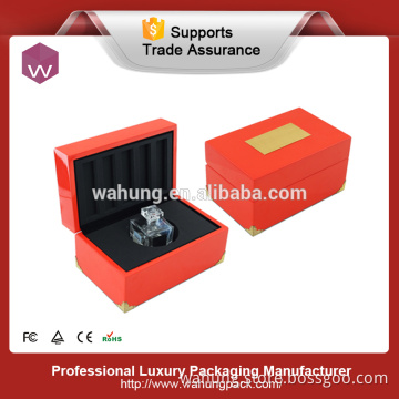 orange color wooden box package perfume bottle design (WH-2662-2)